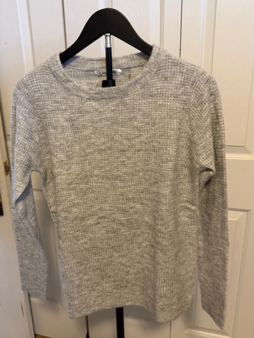 Crew Neck Gray Women's Sweater - Soft Knit